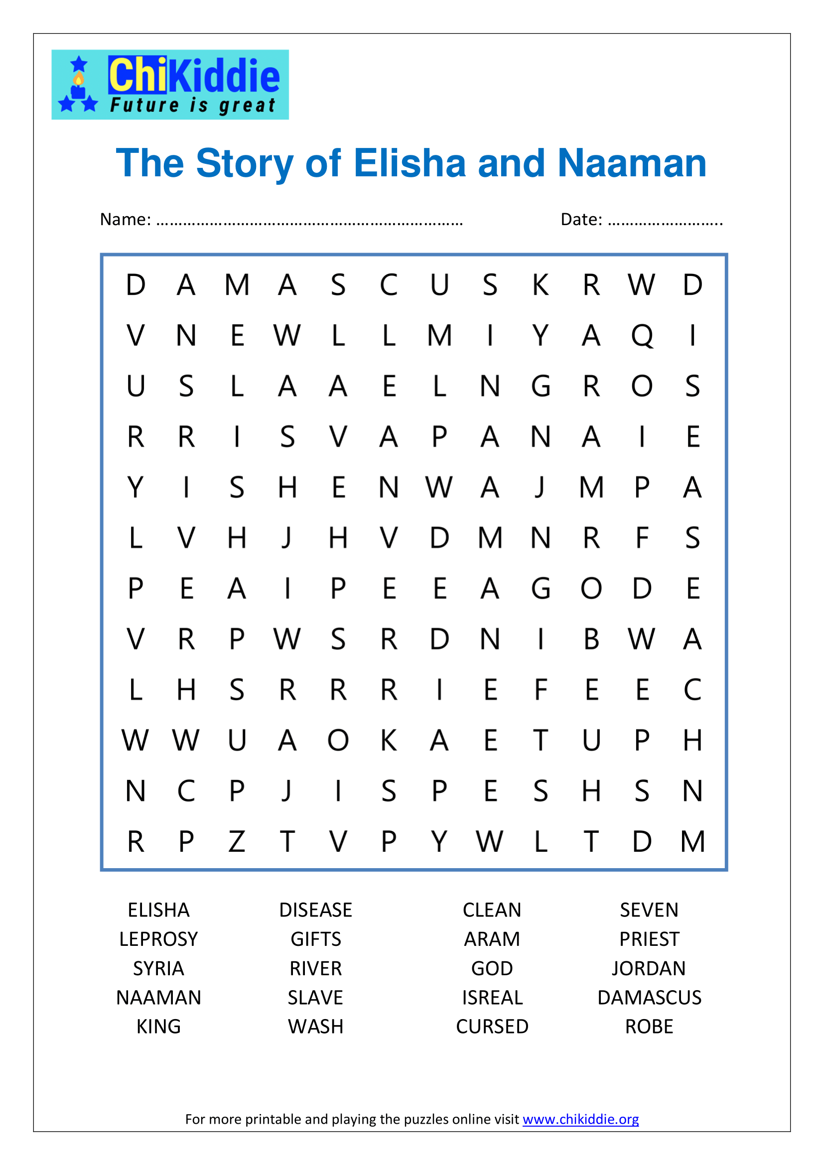 The Story of Elisha and Naaman EASY ChiKiddie