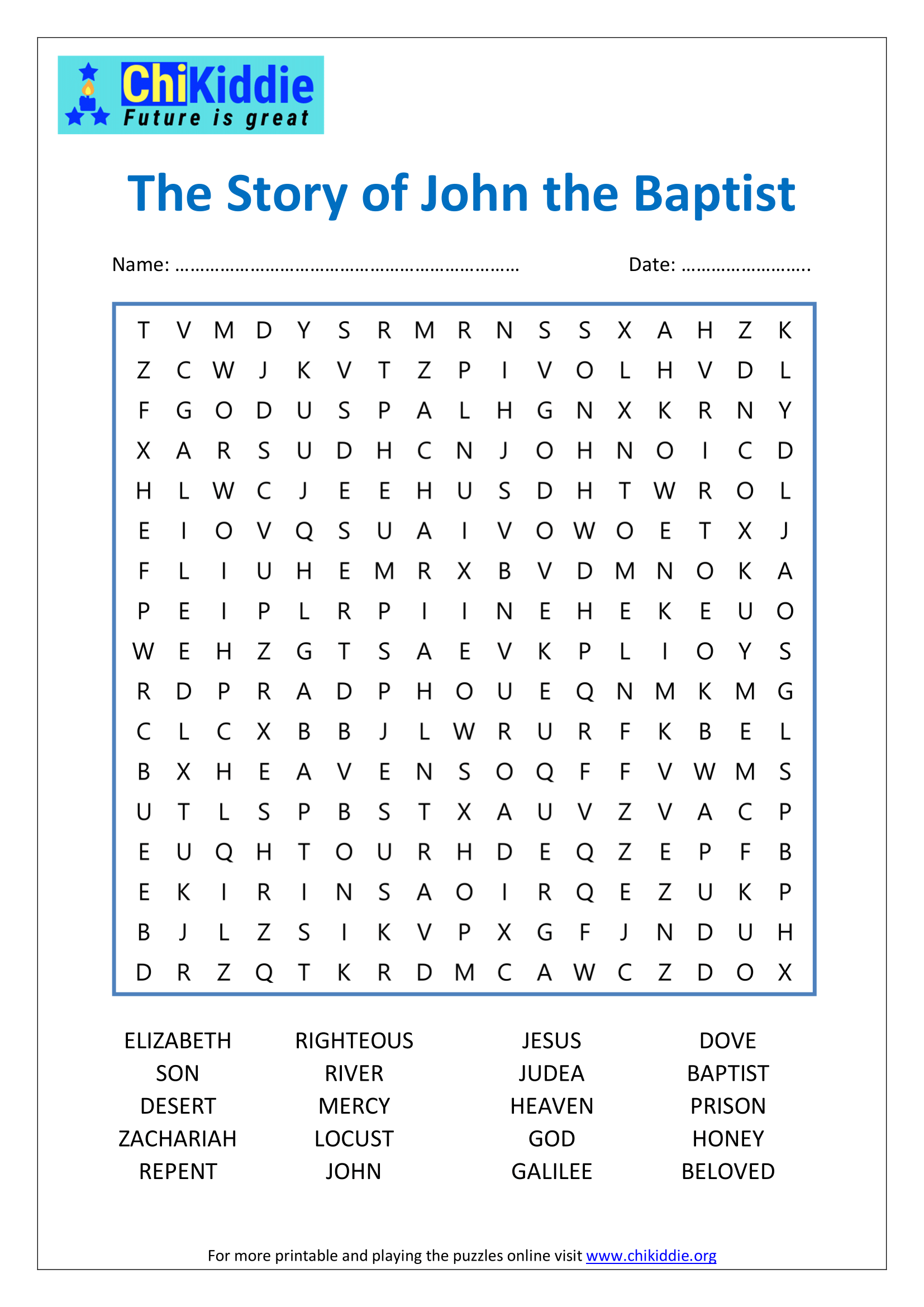 The Story of John the Baptist HARD ChiKiddie